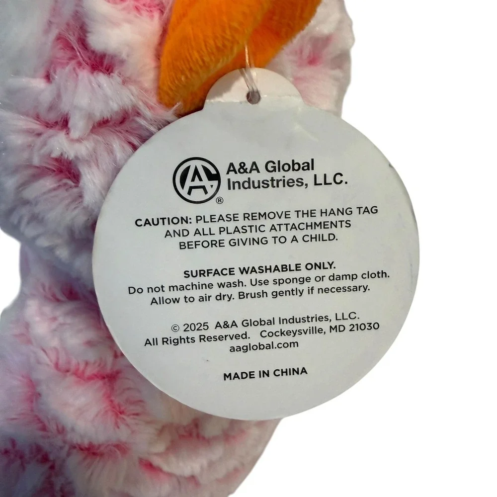 A&A‎ Global Industries Pink White Owl Plush Stuffed Animal Toy 4GJUMMIX19